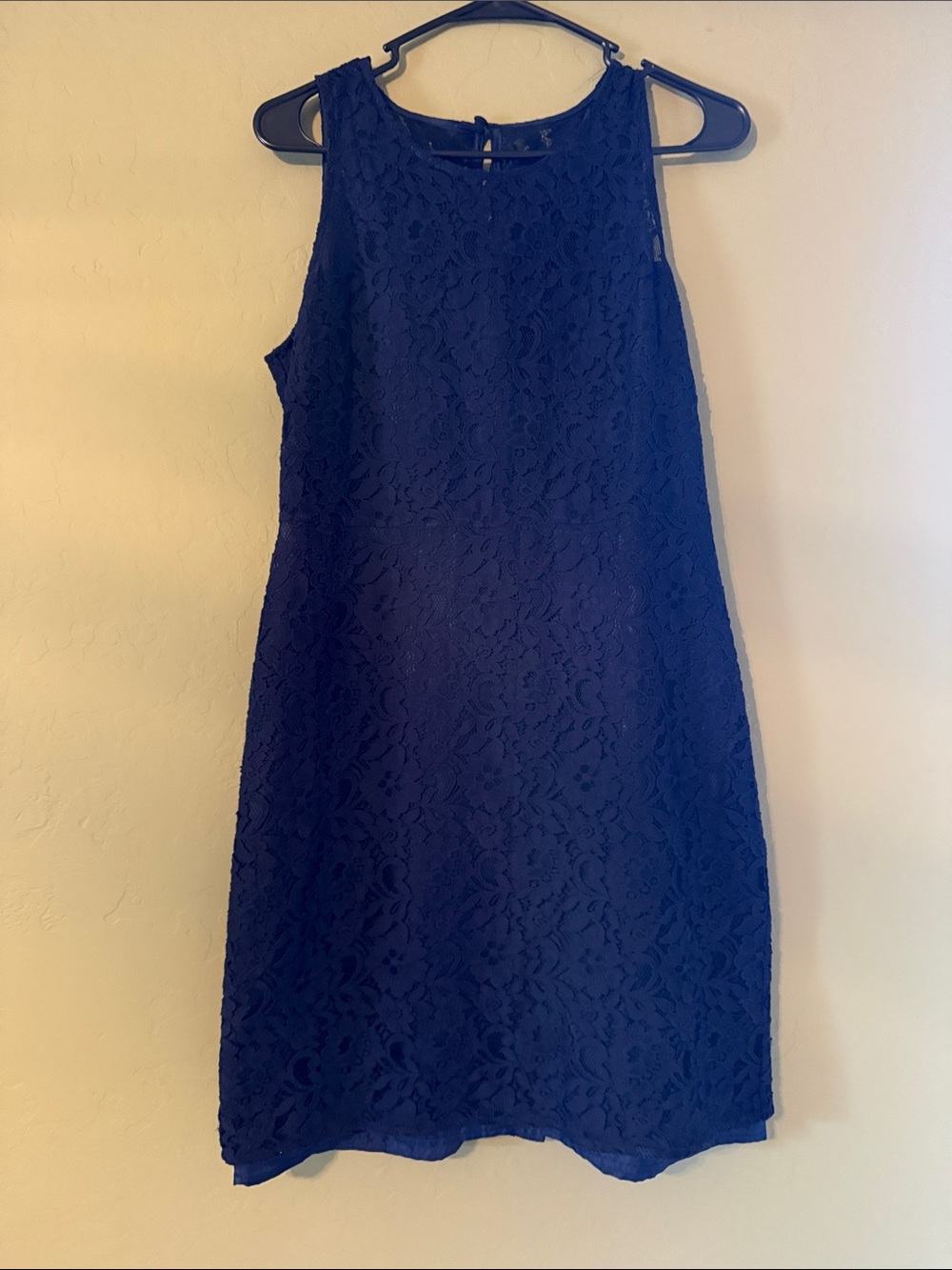 J. crew Sleeveless Lace Shift Dress in Navy Blue
